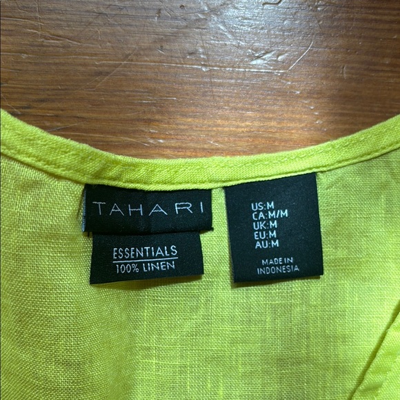 Tahari Boxy Relaxed Yellow Green Tank Top - Picture 2 of 2